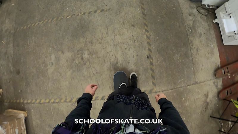 pushing skateboard