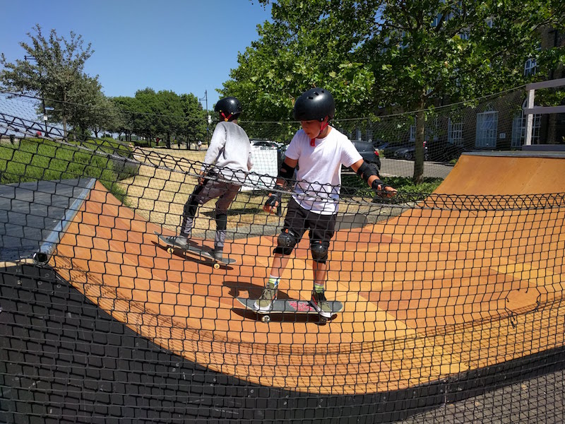 Skate school on the mini ramp at the Greenwich Get Together festival