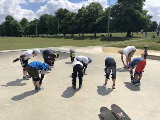 skateboard lesson warm up