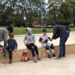 home education skateboarding lesson - padding up