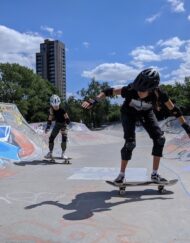 skateboarding riding fakie on ramp
