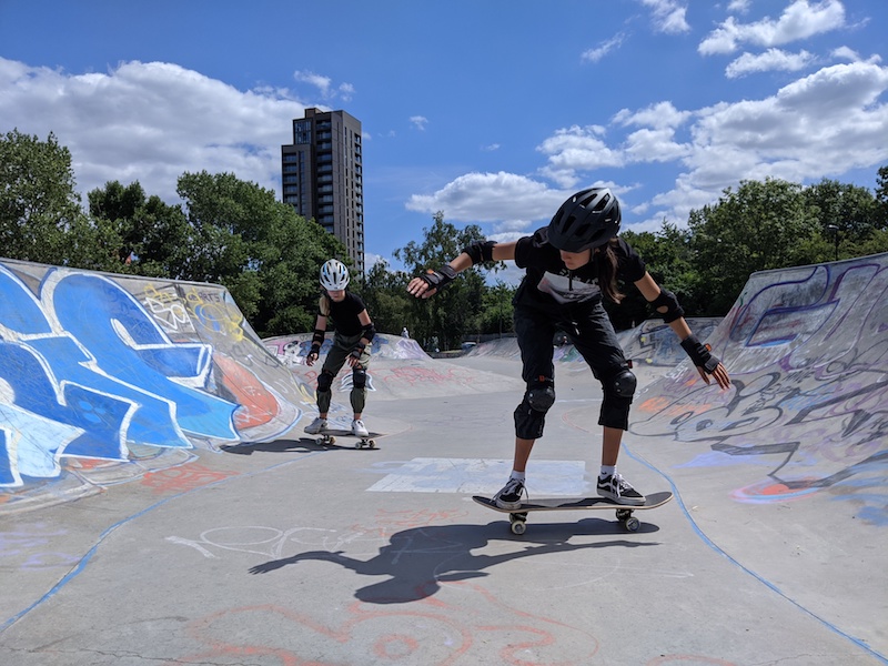 skateboarding riding fakie on ramp