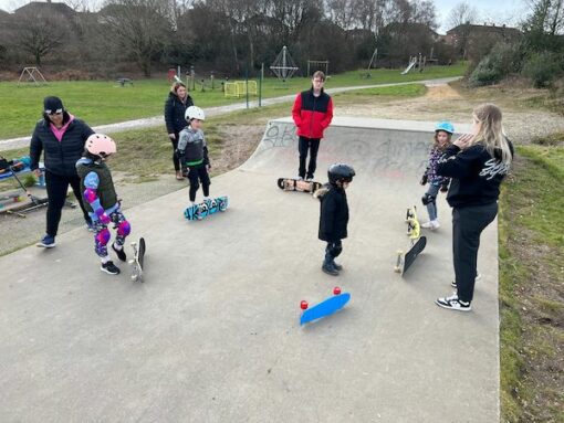 Poole skateboard lesson primo